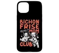 Carcasa para iPhone 15 Plus Bichon Frise Mom Club La Vida es Mejor con Bichon Frise Dog
