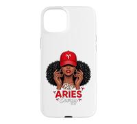 Carcasa para iPhone 15 Plus Big Energy Aries Zodiac Afro Women Red Cap Black Girl Women