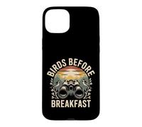 Carcasa para iPhone 15 Plus Birds Before Breakfast Retro observación Aves prismáticos