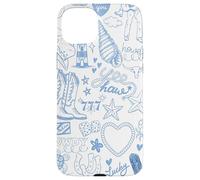 Carcasa para iPhone 15 Plus Blue Western Country Coastal Cowgirl Howdy Collage Estética