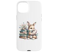 Carcasa para iPhone 15 Plus Bookish Easter Bunny Reading Book Every Bunny Loves to Read