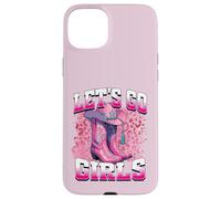 Carcasa para iPhone 15 Plus Bota Cowboy Western Cowgirl Pink Leopard Let's Go Girls