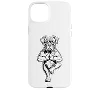 Carcasa para iPhone 15 Plus Bóxer Yoga Cachorro Pogi Divertida Postura de árbol Vrikshasana
