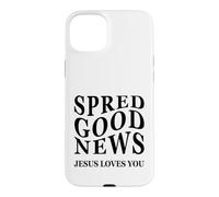 Carcasa para iPhone 15 Plus Buenas Noticias Jesus Loves You Inspiring Christian Back Print