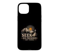 Carcasa para iPhone 15 Plus Busca Su Presencia No Cosas Montañas Cristianas