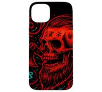 Carcasa para iPhone 15 Plus Calavera vikinga y Hacha