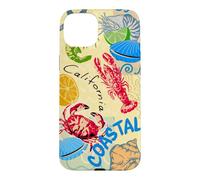 Carcasa para iPhone 15 Plus California Coastal Seafood Collage Retro Beach Food Art