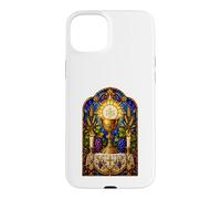 Carcasa para iPhone 15 Plus Cáliz Y Eucaristía Gótico Católico Mosaico Arte Arte