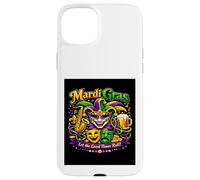 Carcasa para iPhone 15 Plus Camiseta con máscara de Mardi Gras para Fiesta de Carnaval Let The Good Times Roll