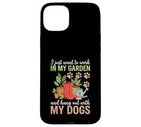 Carcasa para iPhone 15 Plus Camiseta con Texto en inglés I Just Want to Work in My Garden para Salir con Perros