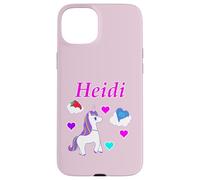 Carcasa para iPhone 15 Plus Camiseta de cumpleaños con diseño de Unicornio para niña con Nombre Heidi