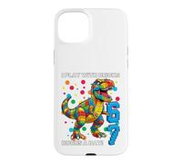 Carcasa para iPhone 15 Plus Camiseta Dino I Play with Bricks 6 7 Hours per Day