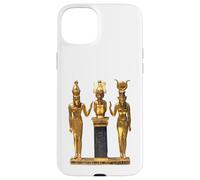 Carcasa para iPhone 15 Plus Camiseta egipcia Trinity Golden Horus Osiris e ISIS Statue