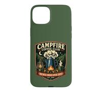 Carcasa para iPhone 15 Plus Campfire Coffee Club elaborado bajo cielos Abiertos EST 1956