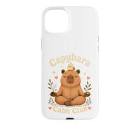 Carcasa para iPhone 15 Plus Capybara Calm Club Lindo Meditando Animal Zen