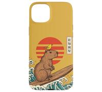 Carcasa para iPhone 15 Plus Capybara Surfing Japonés Gran Ola Kanagawa Ukiyo-e