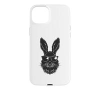 Carcasa para iPhone 15 Plus Cara de Conejo con Gafas de Sol Día de Pascua 2024 para Hombres y niños