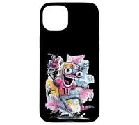 Carcasa para iPhone 15 Plus Cartel gráfico con Personajes Pop de Happy Robot Peace Graffiti