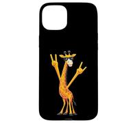 Carcasa para iPhone 15 Plus Carteles de Mano Cool Giraffe Double Rock con Estampado de Animales Punk