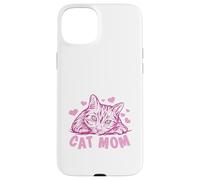 Carcasa para iPhone 15 Plus Cat Mom Feline Lover Pink Kitty Hearts Design