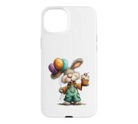 Carcasa para iPhone 15 Plus Celebración de Cupcakes con Globos de Conejito Lindo