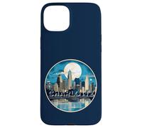 Carcasa para iPhone 15 Plus Centro de Charlotte Moonlight Carolina del Norte Horizonte NC