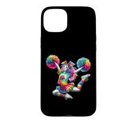 Carcasa para iPhone 15 Plus Cheerleader Pom Poms Colorful Outfit Rainbow Tie Dye