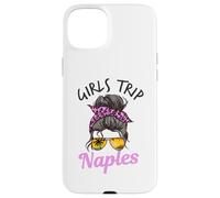 Carcasa para iPhone 15 Plus Chicas a Juego Viaje Nápoles Florida Moño de Pelo desordenado Mujeres