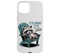Carcasa para iPhone 15 Plus Chill Raccoon Lazy Summer Actitud - Cita Divertida