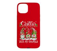 Carcasa para iPhone 15 Plus Chillin with My Gnomies Christmas Red Plaid Buffalo Gnomos