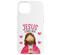 Carcasa para iPhone 15 Plus Christian Kids Jesus Loves Me God Niños Pequeños Niñas Adolescentes Jóvenes