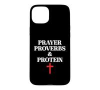 Carcasa para iPhone 15 Plus Christian Prayer Proverbs Protein Shakes Jesus Weights Faith