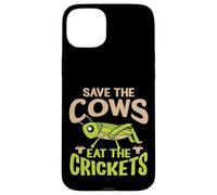 Carcasa para iPhone 15 Plus Cita Divertida Vegana - Eat The Crickets - Save The Cows