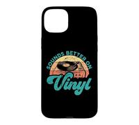 Carcasa para iPhone 15 Plus Citas Divertidas de Discos de Vinilo suenan Mejor en Vinilo