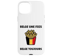 Carcasa para iPhone 15 Plus Citation Frites Drapeau Belgique UNE fois Humour Belge