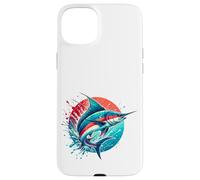 Carcasa para iPhone 15 Plus Color Splash Marlin, Pesca en Aguas Profundas del océano para Pescadores