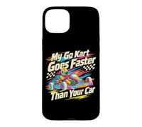Carcasa para iPhone 15 Plus Colorido Go Kart Racing Driver My Go Kart va más rápido Que