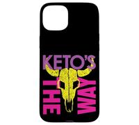 Carcasa para iPhone 15 Plus Colorido Keto Warrior Space Bounty Hunter Skull Parody 80's