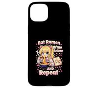 Carcasa para iPhone 15 Plus Come Ramen Dibuja Anime Y Repite | Linda Chica Manga Kawaii