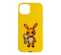 Carcasa para iPhone 15 Plus Conejo Kawaii Unicornio Espeluznante Lindo Conejo de Retazos de Halloween