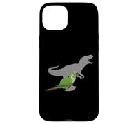 Carcasa para iPhone 15 Plus Conure de mejillas Verdes con T Rex Shadow Bird Lovers