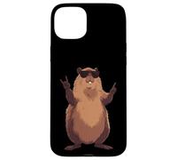 Carcasa para iPhone 15 Plus Cool Beaver Rock On Funny Animal Gafas De Sol Diseño