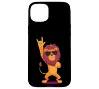 Carcasa para iPhone 15 Plus Cool Lion Rock On Funny Animal Lover Graphic Gafas de Sol