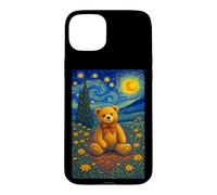 Carcasa para iPhone 15 Plus Cool Teddy Bear in The Starry Night Painting Concept Art