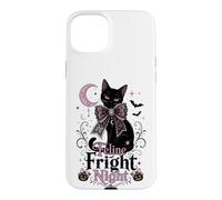 Carcasa para iPhone 15 Plus Coqueta de Gato Negro Feline Fright Night para Halloween