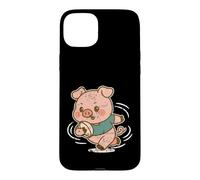 Carcasa para iPhone 15 Plus Corredor de Rugby Pig Cartoon