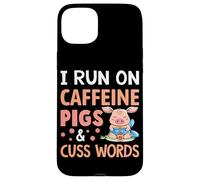 Carcasa para iPhone 15 Plus Corro en Cerdos con cafeína y Palabras de Cuss