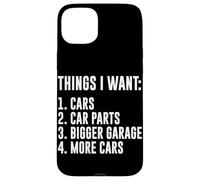 Carcasa para iPhone 15 Plus Cosas Que Quiero Coches Garaje Piezas de Coche Drift Car Racer Car Guy