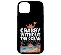 Carcasa para iPhone 15 Plus Crabby Without The Ocean Funny Beach Vacation Crab