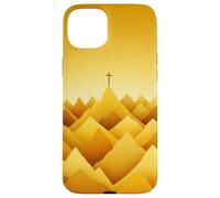 Carcasa para iPhone 15 Plus Cruz De Montaña Cristiana Paisaje Fe Serena Estética